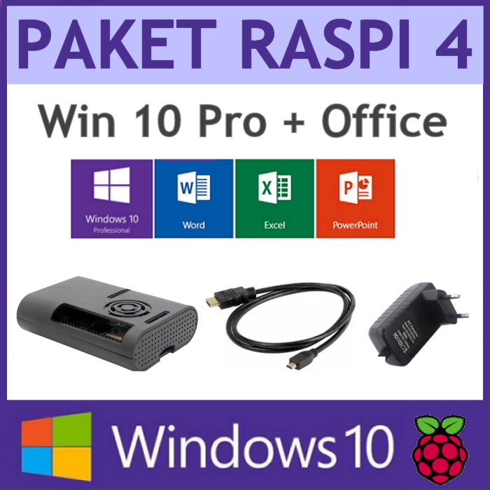 Jual Paket Mini PC Raspberry Pi 4 dengan OS Microsoft