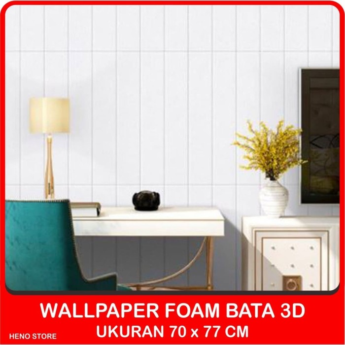 Jual TERMURAH Wallpaper Bata 3D ukuran  70  x 77 cm FOAM 