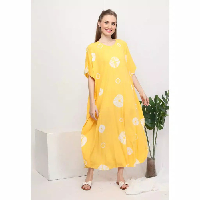 Jual Daster Longdress Naura Homedress Batik Jumputan Kuning Kab Karawang Hijabcity Id Tokopedia