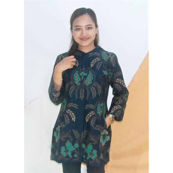 Jual Baju Blouse Kemeja Batik Wanita Lengan Panjang  Lapis 