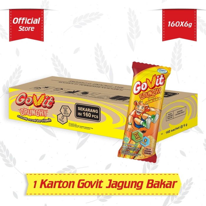 Jual 1 Carton Isi 160 Pcs - Govit Jagung Bakar Sachet 6 Gr