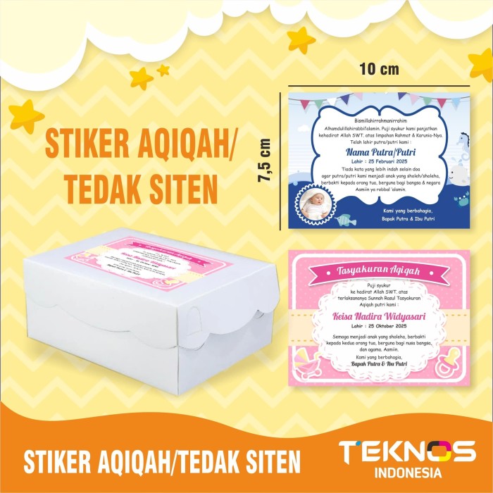 Jual Stiker Label Syukuran Kelahiran Aqiqah Bayi Anak Box Kotak Nasi Custom Chromo 10x7koma5 Cm Kab Mojokerto Teknos Indonesia Tokopedia