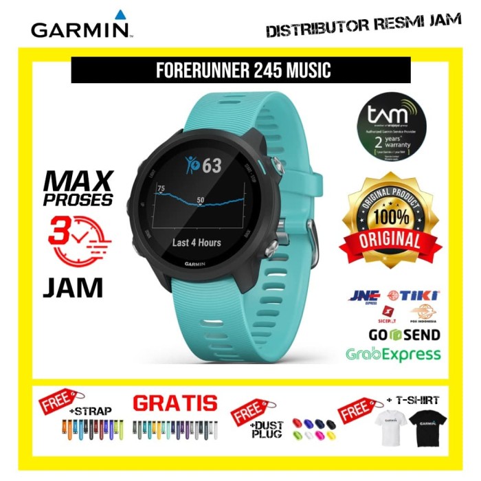 Jual JAM GARMIN FORERUNNER 245 MUSIC forerunner245 GARANSI RESMI TAM