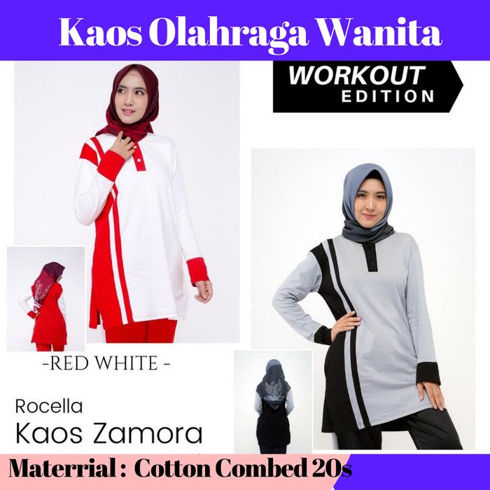 Jual Baju  Training  Muslimah Kaos Olahraga Wanita  