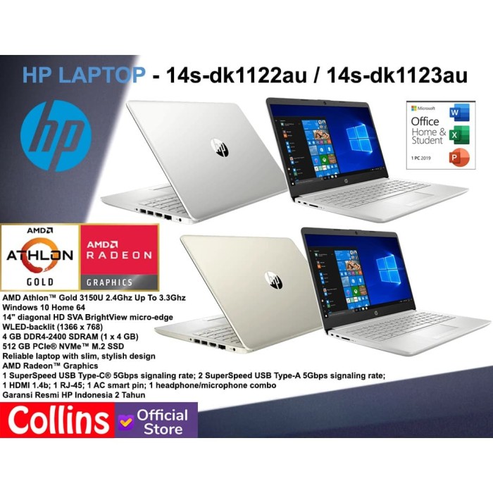 Promo HP 14s-dk1122AU 14s-dk1123AU ATHLON GOLD 3150 4GB