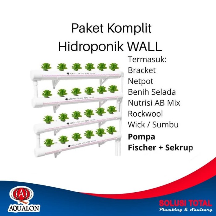 Jual Paket Komplit iHidroponiki AQUALON Wall iDindingi Pompa 