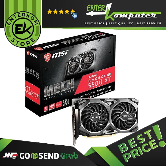 MSI Radeon RX 5500 XT 8GB DDR6 - MECH OC - Enterkomputer - Toko