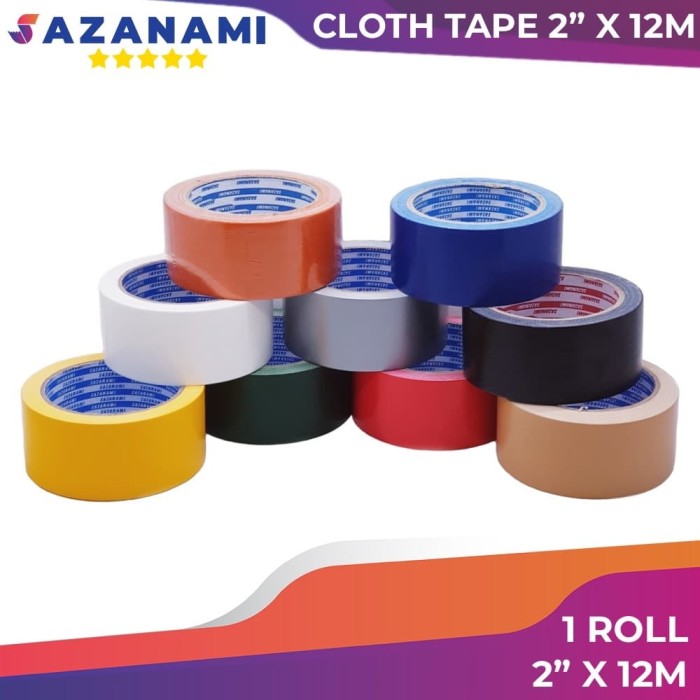 Jual Lakban Kain Hitam 2 Inch x 12m Sazanami Cloth Tape  