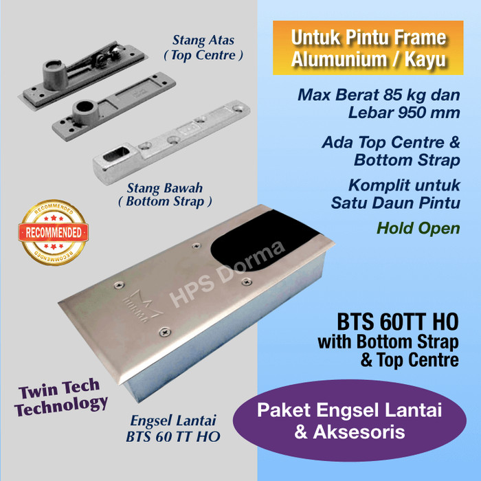 Jual Floor Hinge Dorma  BTS 60TT HO with accesories Engsel 