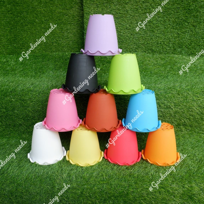 Jual Pot Bunga NKT  KRISTAL Warna Warni 10cm Merah Kota 