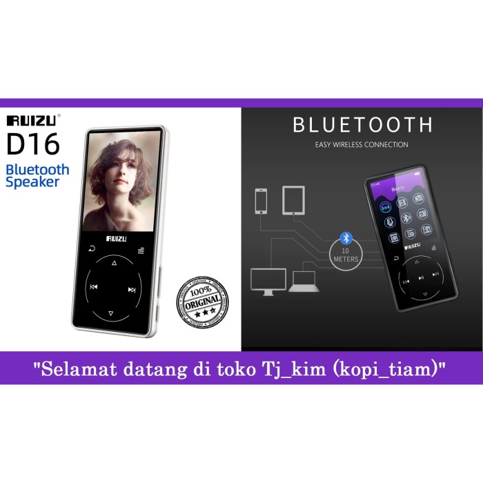 Jual Ruizu D16 Bluetooth Speaker 8GB FULL METAL DAP MP3 MP4 Player Vs