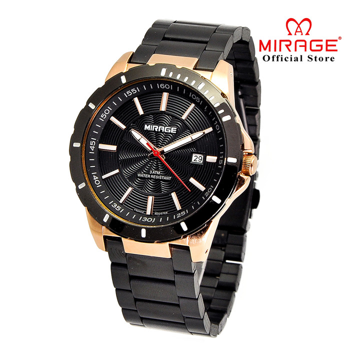 Promo Jam Tangan Pria Terbaru MIRAGE 8549M Black Rosegold - Jakarta