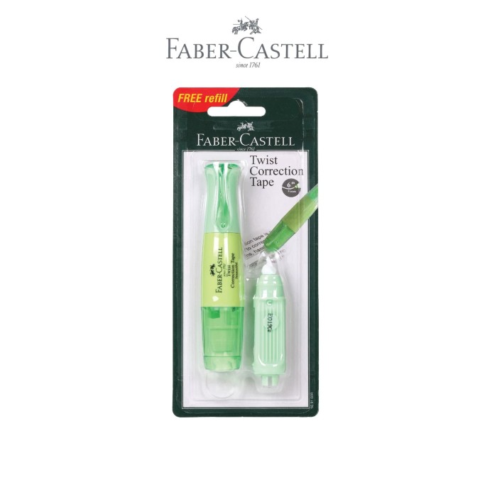 Jual FaberCastell Twist Correction Tape Lime Green Barrel + 1 Refill