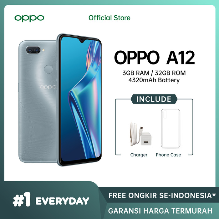 Promo OPPO A12 Smartphone 3GB/32GB (Garansi Resmi) - Abu