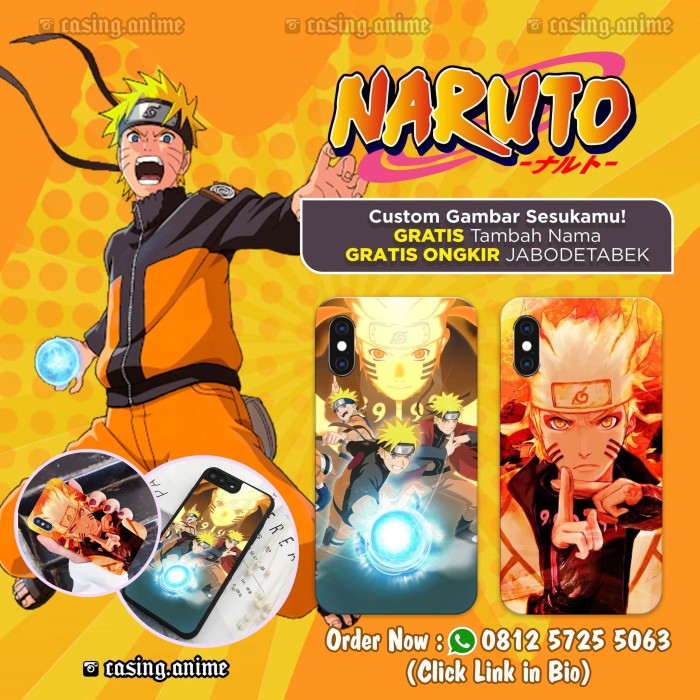 Jual Custom Case Naruto | Black Matte ( BISA SEMUA TYPE HP ...