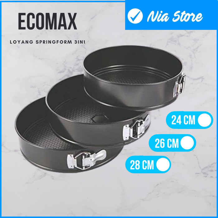 Jual Paket Loyang Bongkar Pasang Teflon Set 3 Pcs Spring Foam Pan Ecomax Kab Bekasi Nia Store Fashion Tokopedia