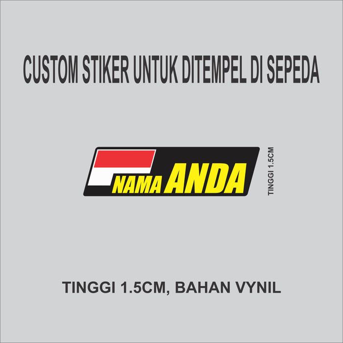 Jual Custom Nama Cutting Sticker untuk Sepeda dengan ...