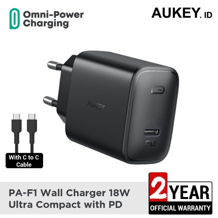 Aukey Charger PA-F1 18W Ultra Compact with PD - 500479