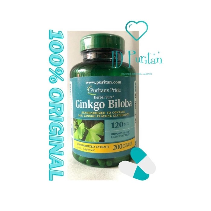 Jual Ginkgo Biloba Standardized Extract 120 Mg 200 Caps Meningkatkan Memori Kota Surabaya Idpuritan Tokopedia