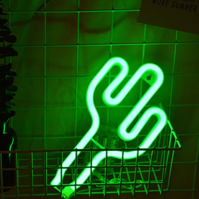 Jual Cactus Neon Sign Lampu  Kaktus Neon Selang Gantung  