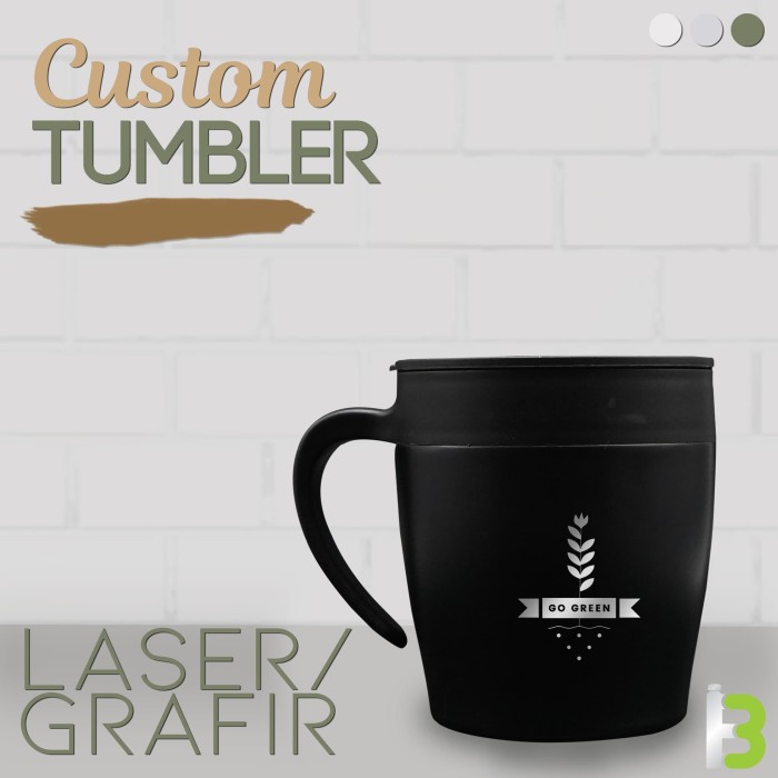 Jual CUSTOM TUMBLER MUG CANGKIR KOPI H6066 SOVENIR/PROMOSI LASER GRAFIR