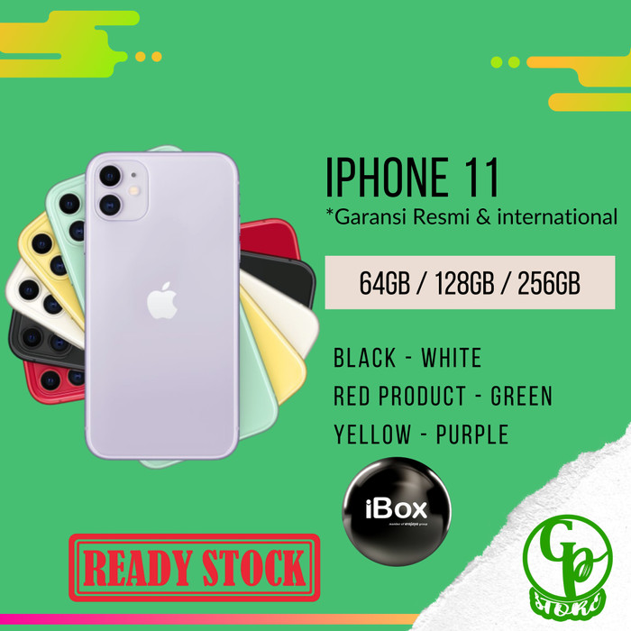 Jual iPhone 11 IBOX - Black Green White Yellow Purple Red