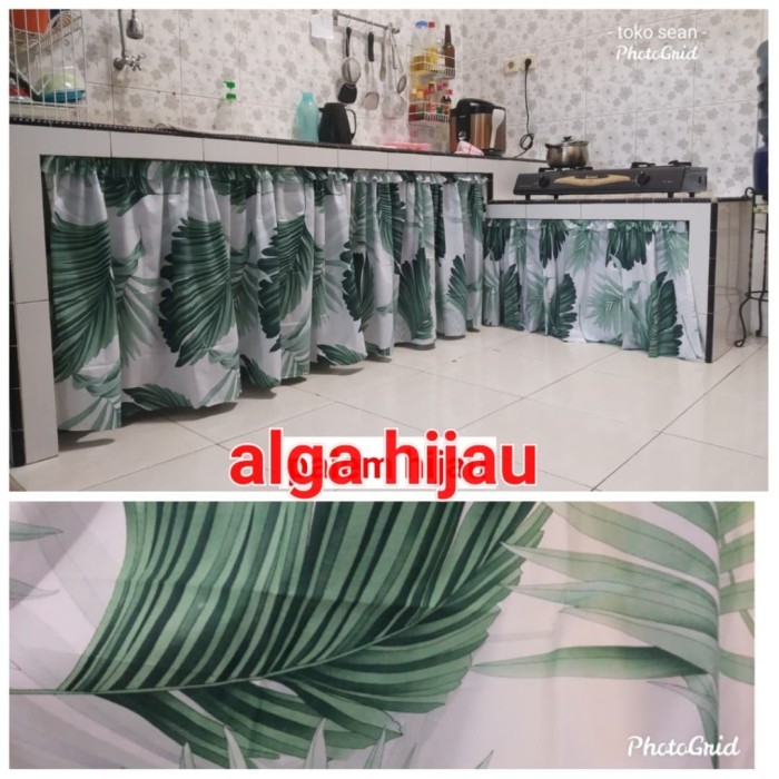 Jual CUSTOM tirai kolong dapur gorden dapur motif banyak 