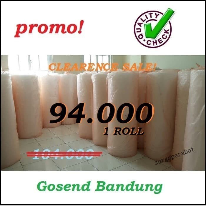 Jual Bubble wrap 1 roll 50x1,25m khusus bandung Kota Bandung surgaperabot Tokopedia