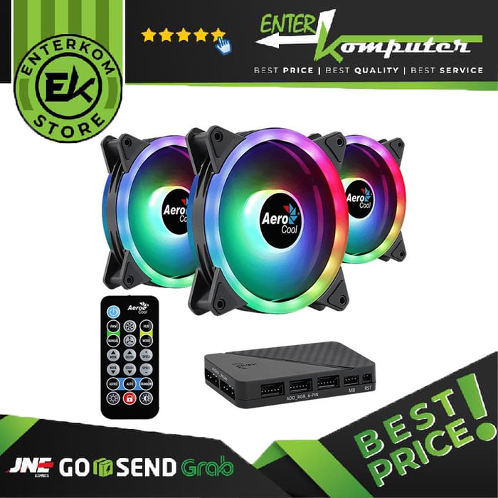 Aerocool Duo 12 Pro + H66F 3 in 1 ARGB Fan with Remote Controller ...