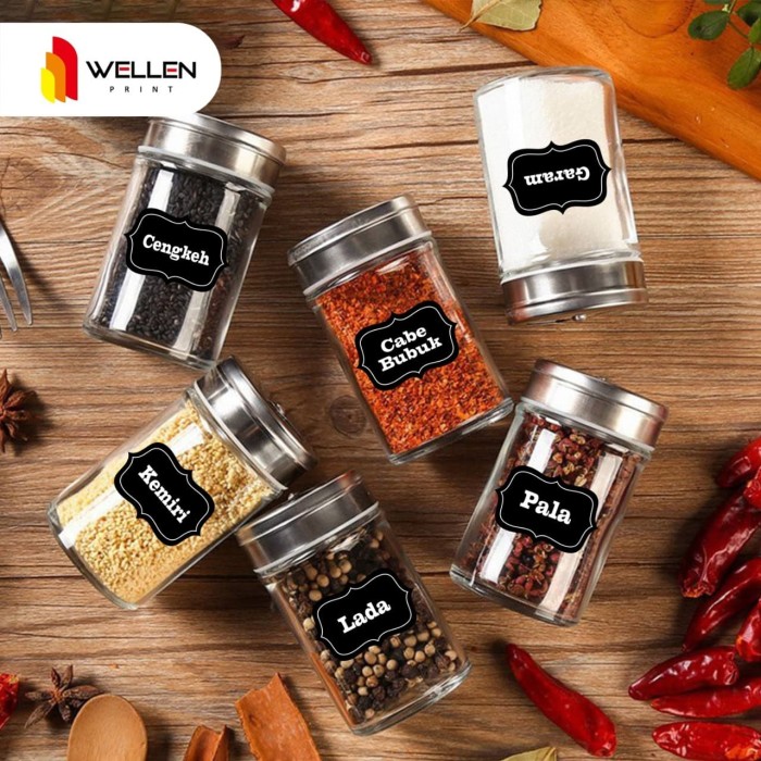 Jual Sticker Stiker Label Nama Bumbu Dapur Pantry Toples Wadah Botol Jar Sesuai Gambar Jakarta Selatan Wellen Print Tokopedia
