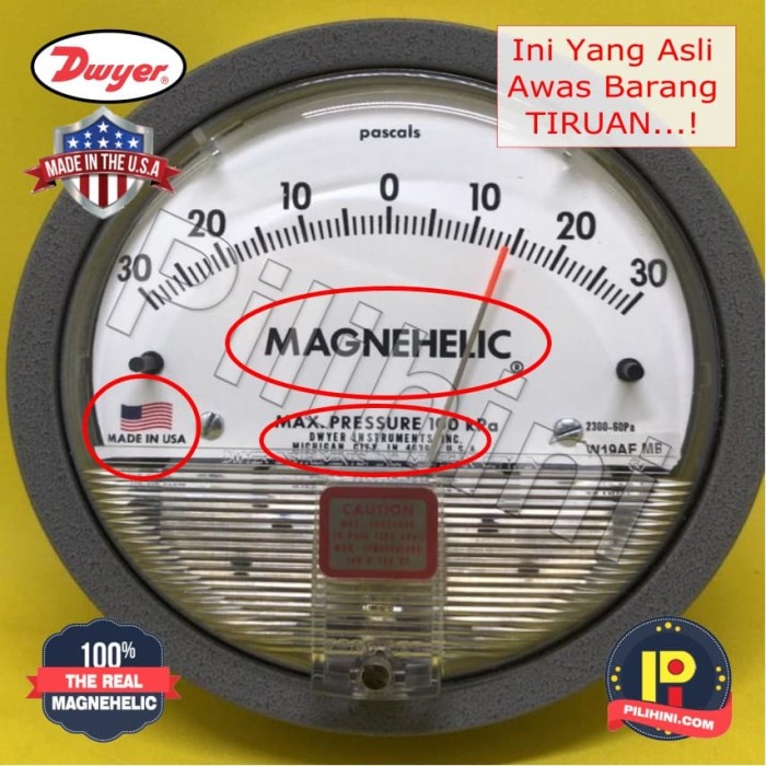 Jual Dwyer 2300-60PA Magnehelic Differential Pressure Gage - Jakarta