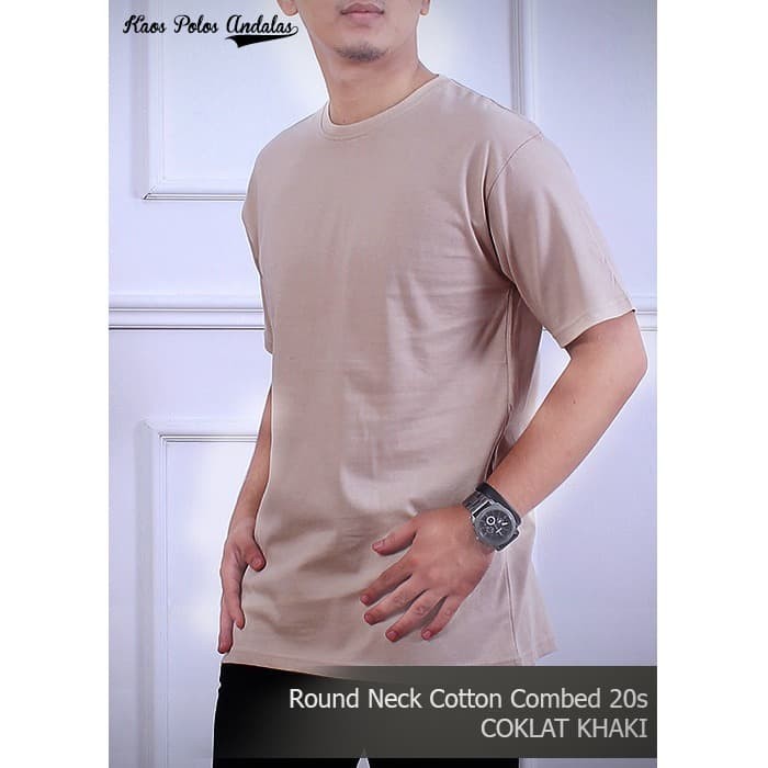 Jual Kaos  Polos  Cotton Combed 20s Coklat Khaki S 