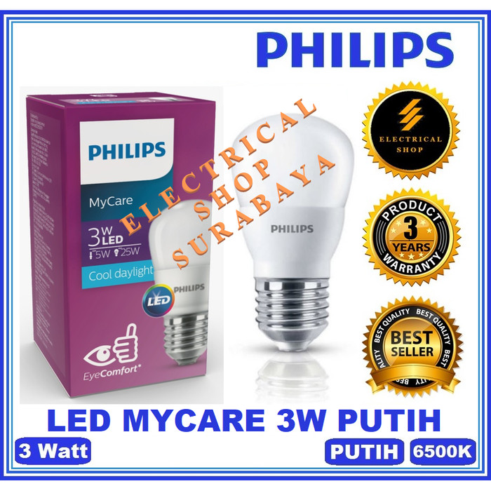 Jual PHILIPS LAMPU LED BULB 3W / 3 WATT PUTIH (ADA GARANSI ...