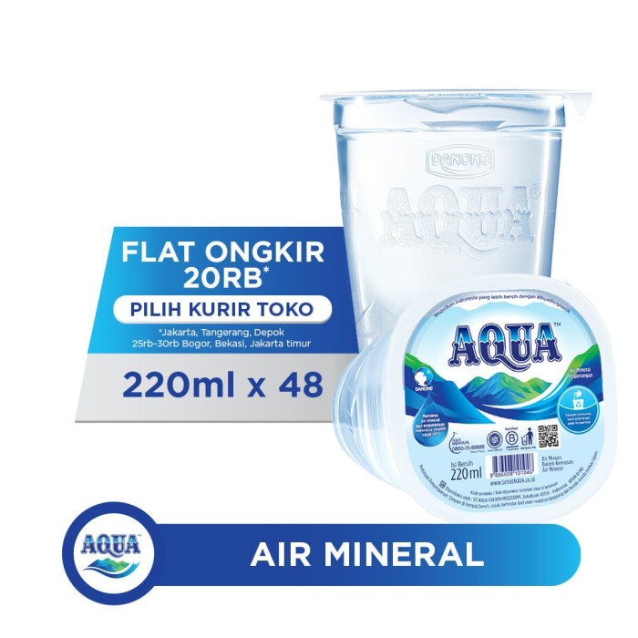 Jual AQUA Air  Mineral  220ml 48 cup  Kab Tangerang 