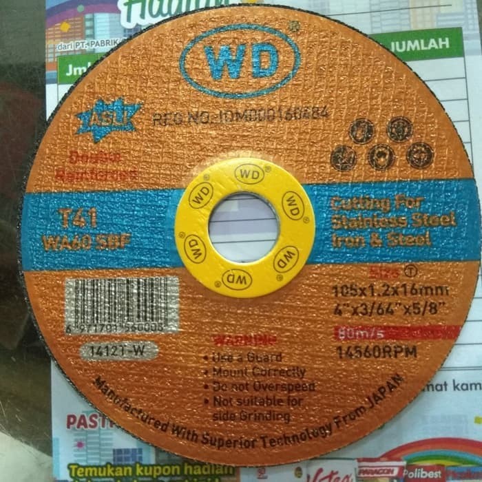 Foto Produk Batu Potong Gerinda Asli Original WD 4" Murah⠀ dari INFINITY 173
