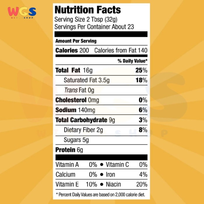 Selai Skippy Natural Creamy Peanut Butter Spread With Honey - Skippy natural peanut butter label