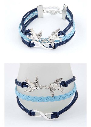 jual gt117 gelang tali kombinasi eight bird biru jual gt117 gelang tali kombinasi eight bird biru