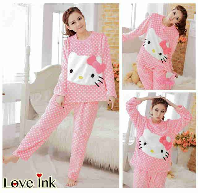 Jual Baju Tidur Pinky Hello Kitty Kamikaze Tokopedia