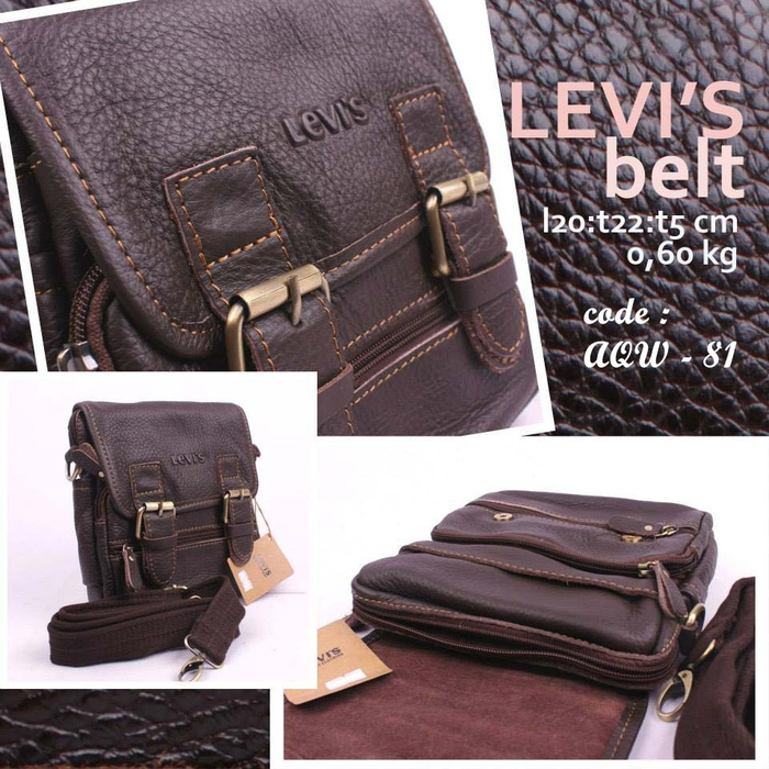 Tas selempang pria leather kulit levi's (import)