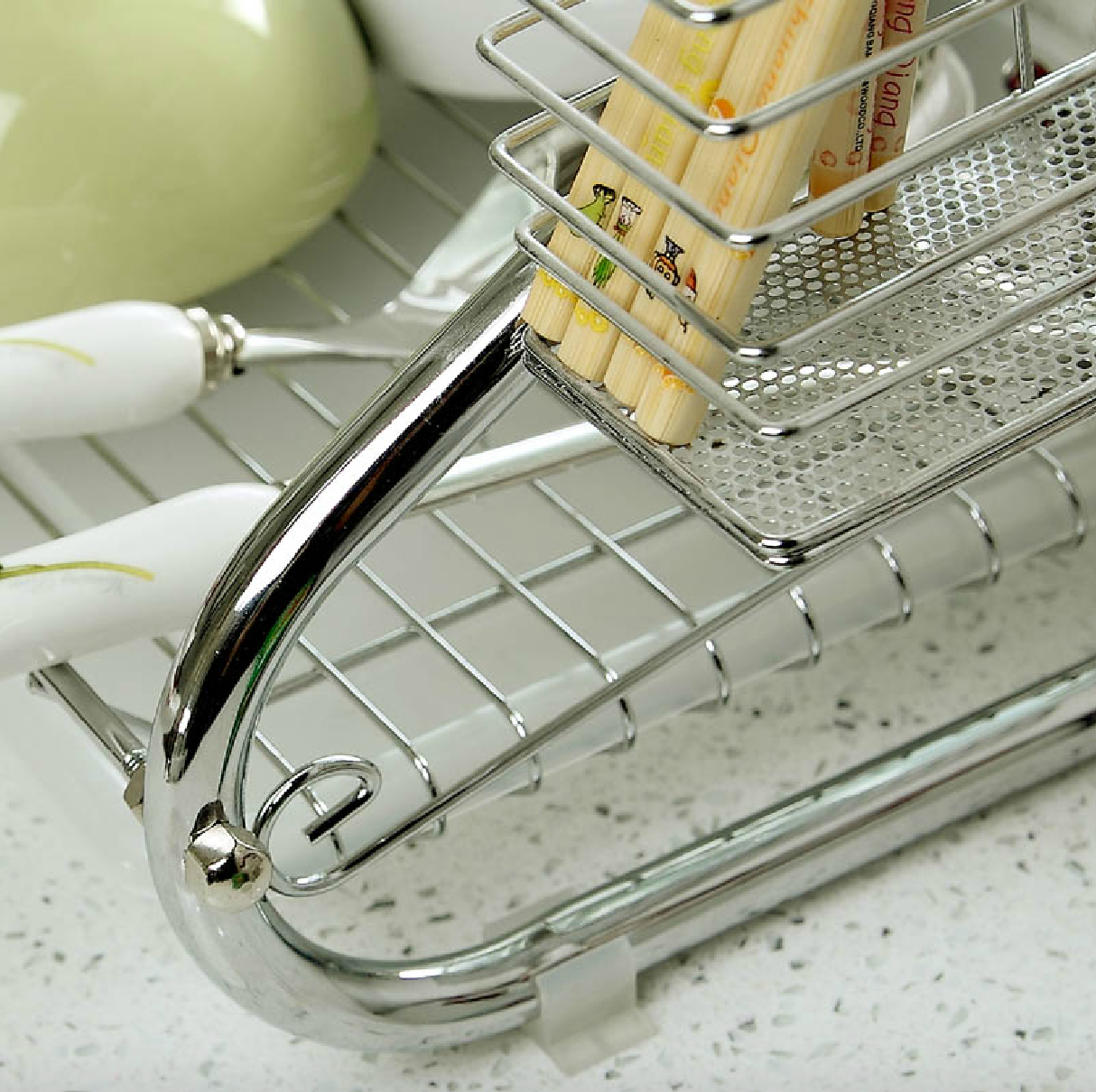 Jual 2 Tier Stainless Steel Dish Drainer Rak Piring 2 Tingkat Tempat