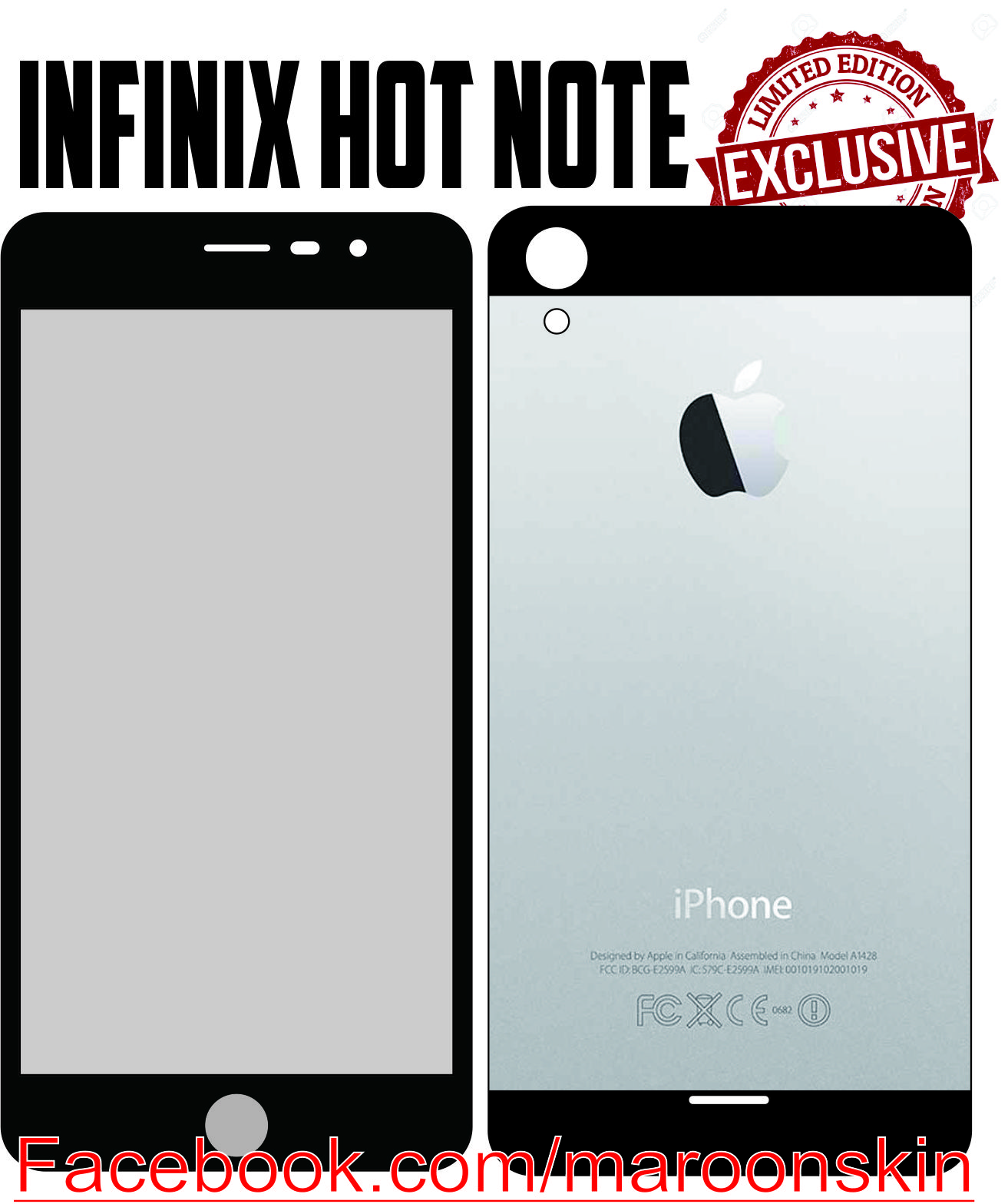 jual garskin infinix note iphone white maroonskin jual garskin infinix note iphone white maroonskin