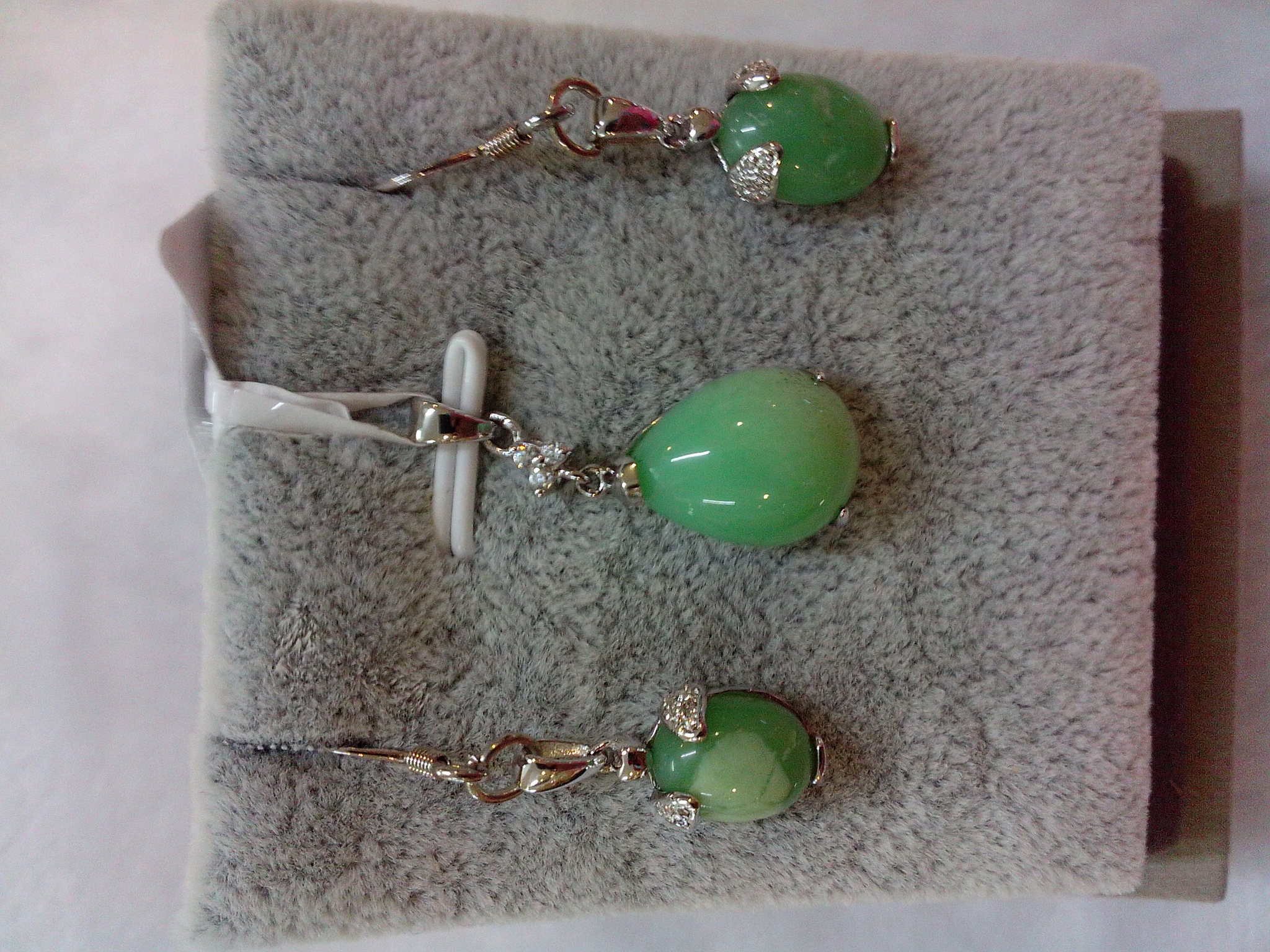 jual set anting drop liontin batu chrysoprase perak 925 jual set anting drop liontin batu chrysoprase perak 925