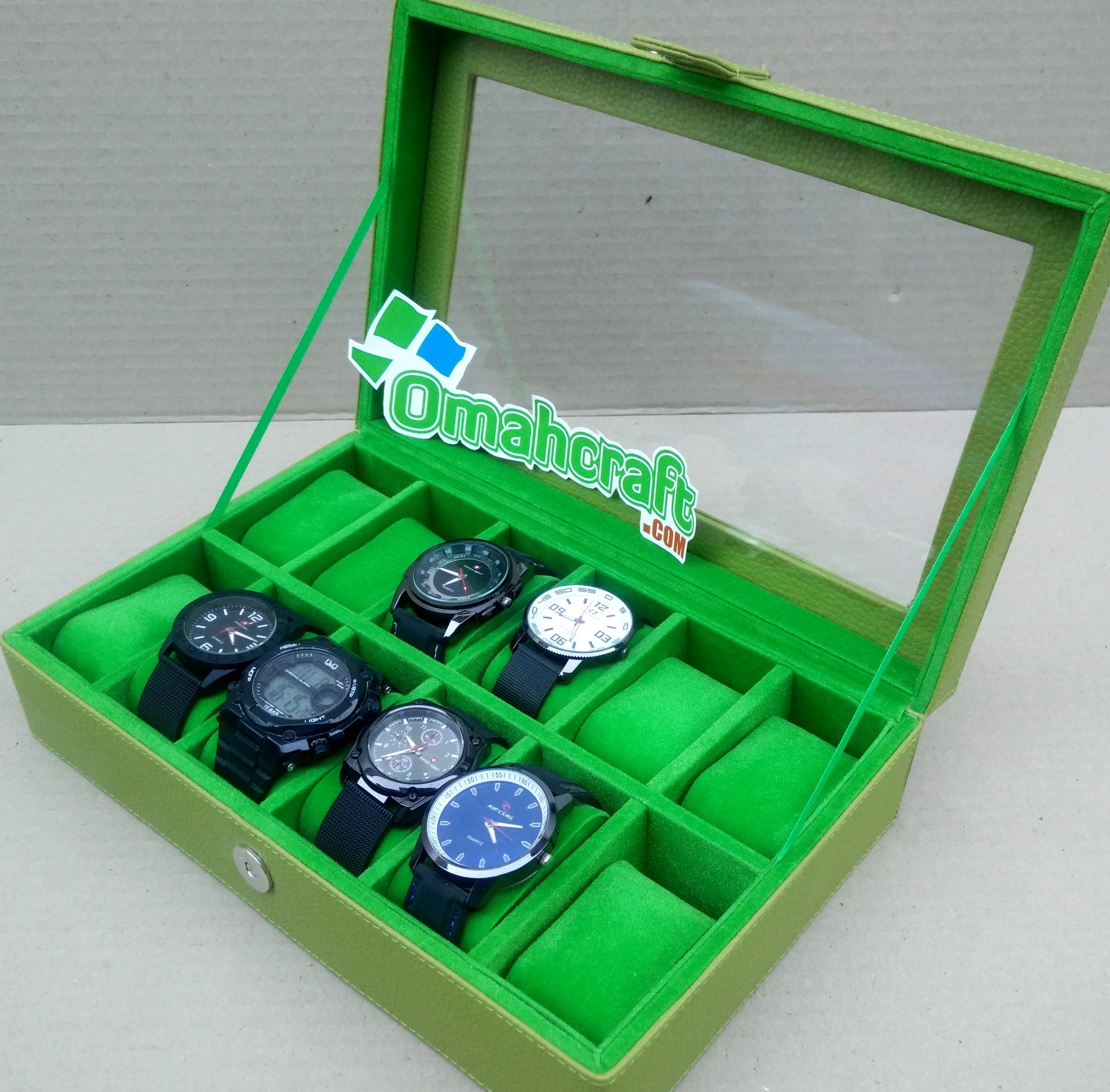 Jual Tempat Jam isi 12 HIJAU l Kotak Jam Tangan l Box Jam Tangan Jual Tempat Jam isi 12 HIJAU l Kotak Jam Tangan l Box Jam Tangan Murah Omah Craft