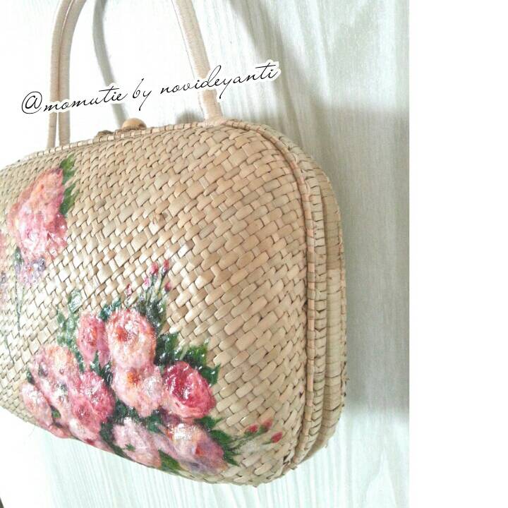 jual tas anyaman pandan decoupage 3d momutie jual tas anyaman pandan decoupage 3d momutie