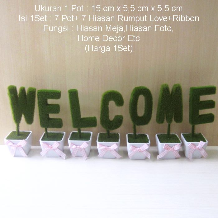 jual pot hiasan tanaman rumput welcome 1set pingstore jual pot hiasan tanaman rumput welcome 1set pingstore
