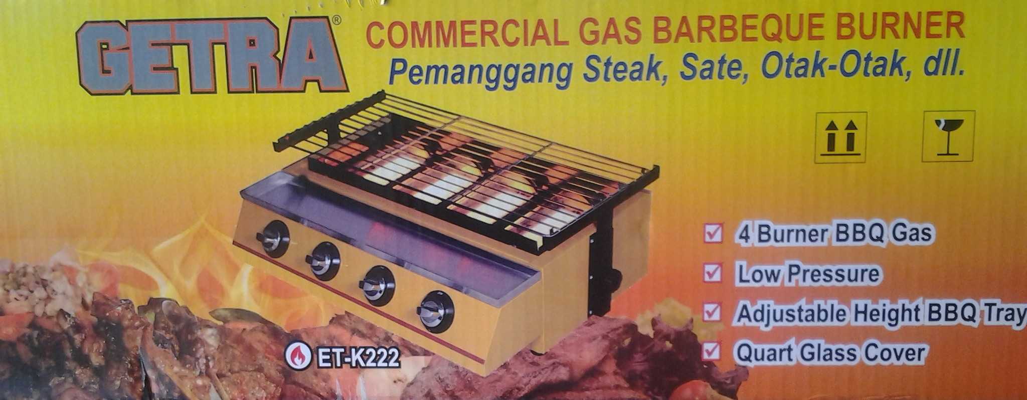 jual getra 4 burner bbq gas et k222 pemanggang steak sate jual getra 4 burner bbq gas et k222 pemanggang steak sate
