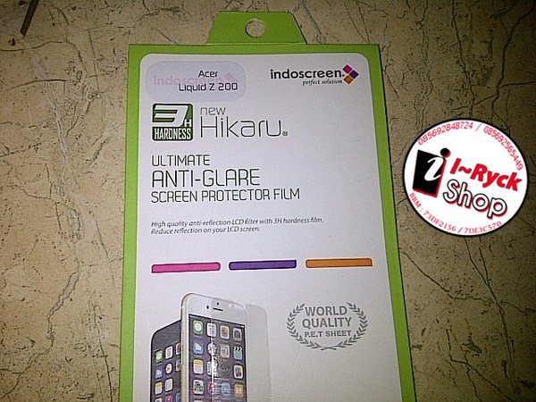 jual antigores anti gores glare hikaru japan acer z200 jual antigores anti gores glare hikaru japan acer z200