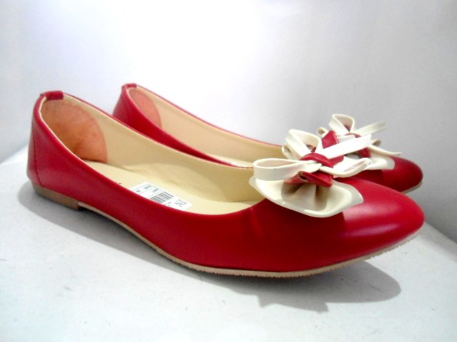 jual sepatu sandal balet wanita flat shoes motif dasi jual sepatu sandal balet wanita flat shoes motif dasi