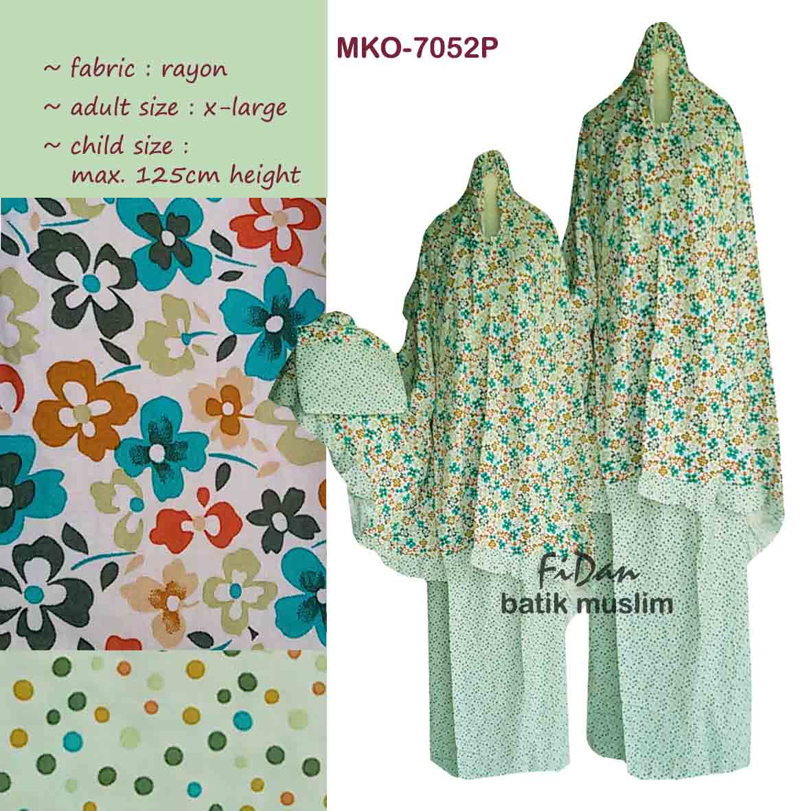 jual mko 7052p mukena pasangan ibu anak motif bunga polkadot adem hijau fidan batik muslim jual mko 7052p mukena pasangan ibu anak motif bunga polkadot adem hijau fidan batik muslim