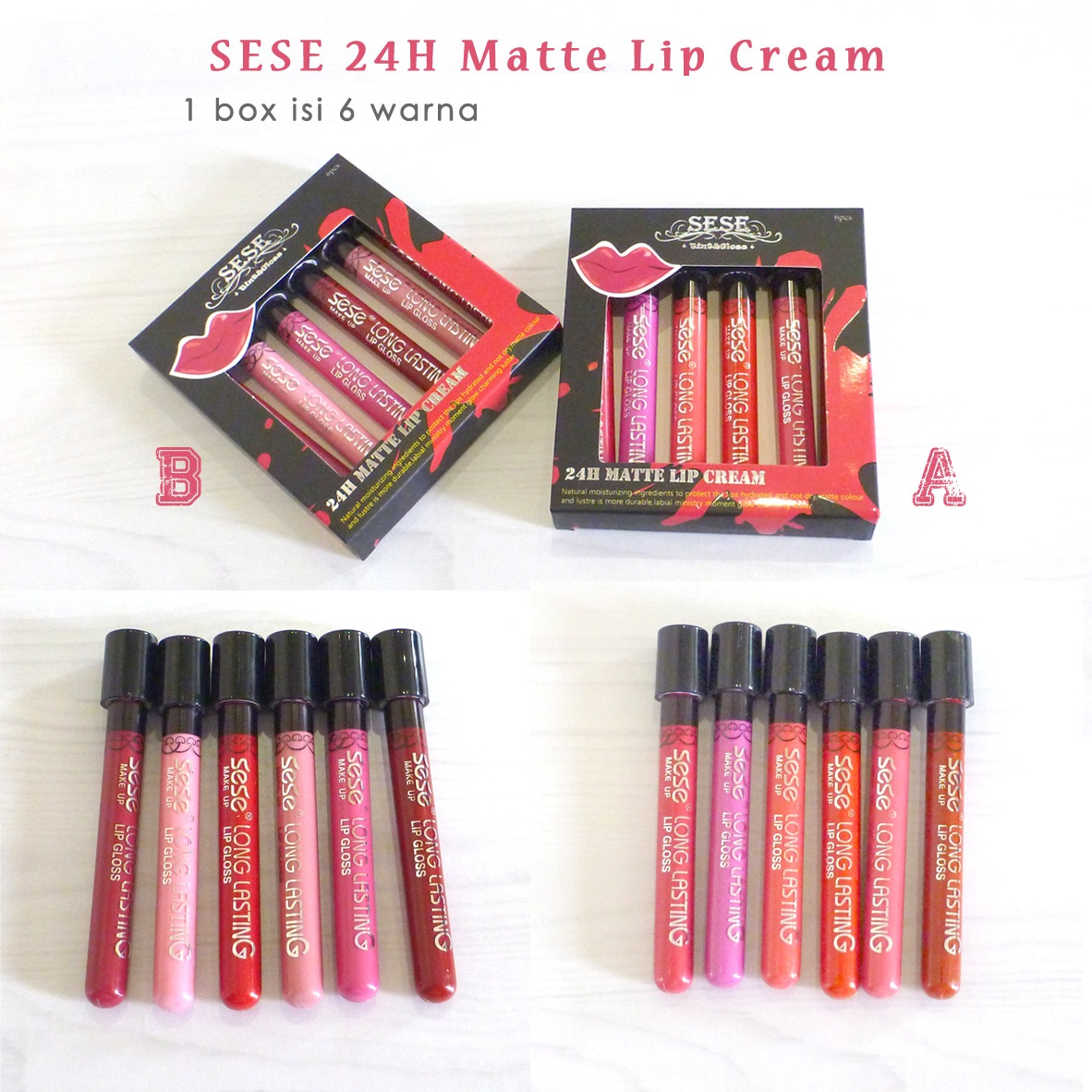 jual sese lipgloss 24h matte lip waterproof serupa lip mn menow yasmine jual sese lipgloss 24h matte lip waterproof serupa lip mn menow yasmine